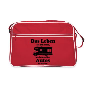 Wohnmobil,Camping,Fun Shirt,Wohnmobil Leben(25) - Retro Tasche - Rot/Weiß - Vorne
