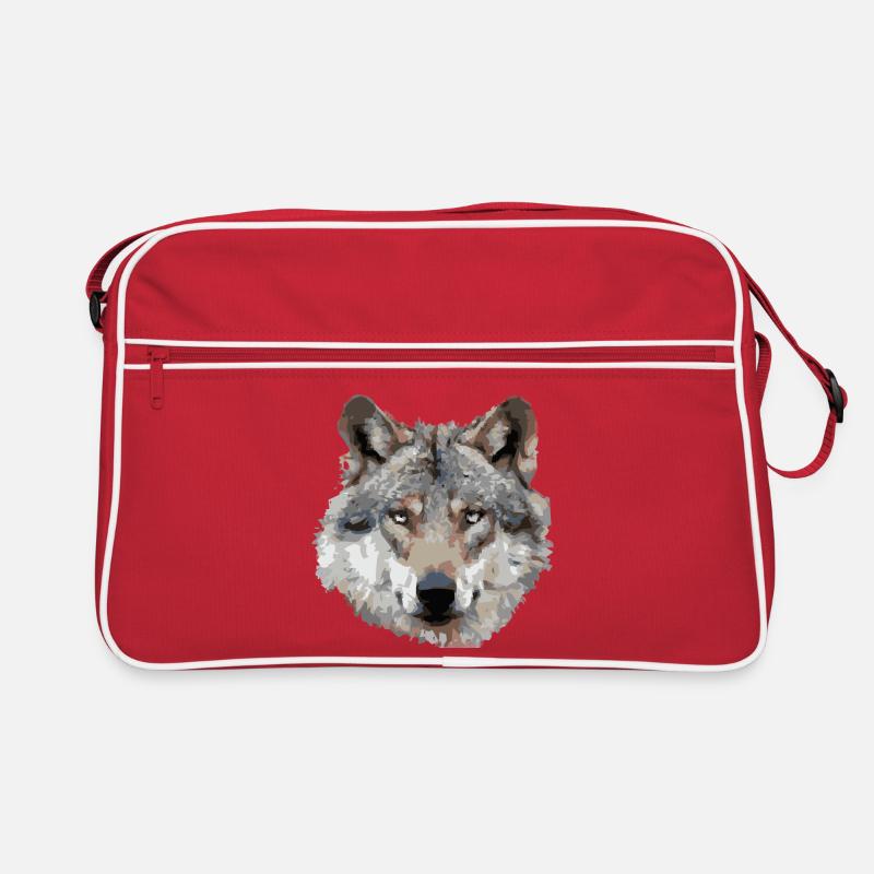 Wolf (grau) Retro Tasche