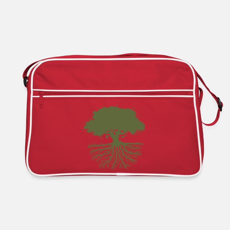 tree roots green Retro Tasche
