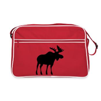 moose elk elch - Retro Tasche - Rot/Weiß - Vorne