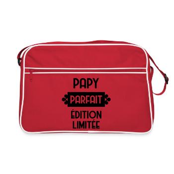 Papy Papi Grand-Père Retraite famille - Sac Retro - rouge/blanc - Devant