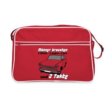 , DDR , 2 Hände 2 Augen 2 Eier 2 Takte (25 - Retro Tasche - Rot/Weiß - Vorne