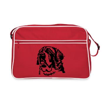 Tête de Saint Bernard - Sac Retro - rouge/blanc - Devant