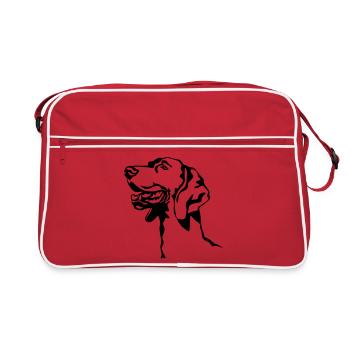 Tête de braque de Weimar - Sac Retro - rouge/blanc - Devant