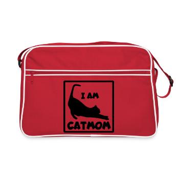 Je suis une femme chat et une mère # - Sac Retro - rouge/blanc - Devant