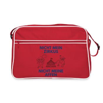 Nicht mein Zirkus Nicht meine Affen - Retro Tasche - Rot/Weiß - Vorne