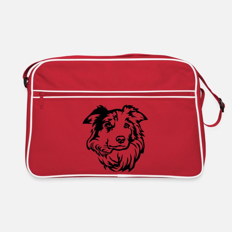 Tête de Border Collie Sac Retro