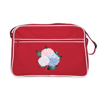 lush hydrangeas bouquet of three flowers - Retro Bag - red/white - Front