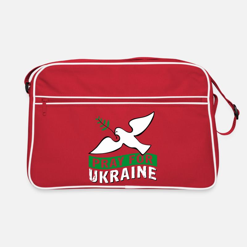 Pray for Ukraine with pigeon | Vectorgraphic Retro Bag