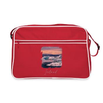 Lagoon Iceland - Retro Tasche - Rot/Weiß - Vorne