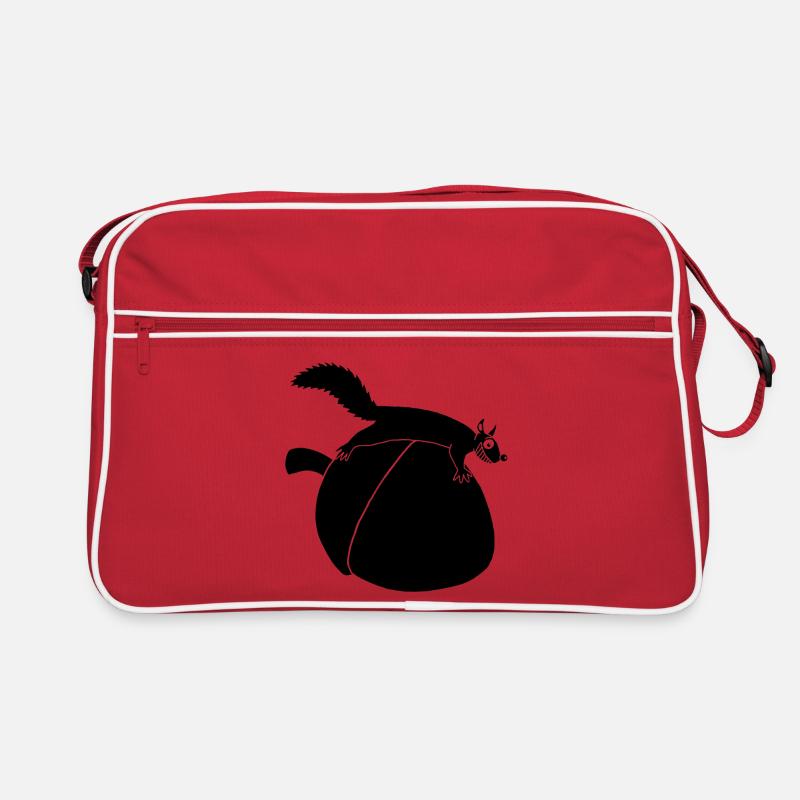 Das Eichhörnchen gegen die Eichel (schwarz) Retro Tasche