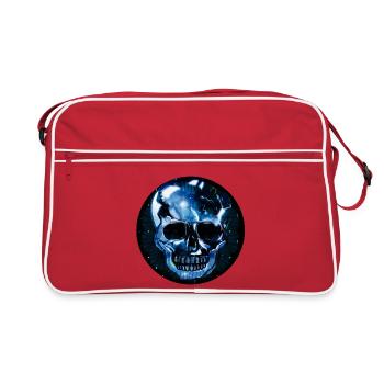 Crâne sombre en cristal de verre - Sac Retro - rouge/blanc - Devant