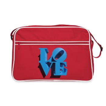 AMOUR 3D Cyan - Sac Retro - rouge/blanc - Devant