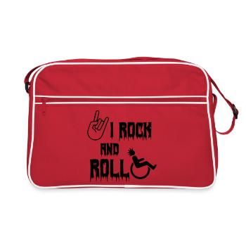Je me balance et me roule dans mon fauteuil roulant. Roller, musique * - Sac Retro - rouge/blanc - Devant