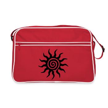 Soleil noir en spirale - Sac Retro - rouge/blanc - Devant