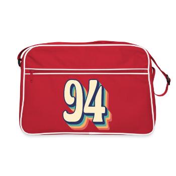 T-Shirt rétro Vintage numéro 94 quatre-vingt-quatorze - Sac Retro - rouge/blanc - Devant