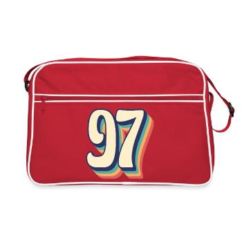 T-Shirt rétro Vintage numéro 97 quatre-vingt-dix-sept - Sac Retro - rouge/blanc - Devant