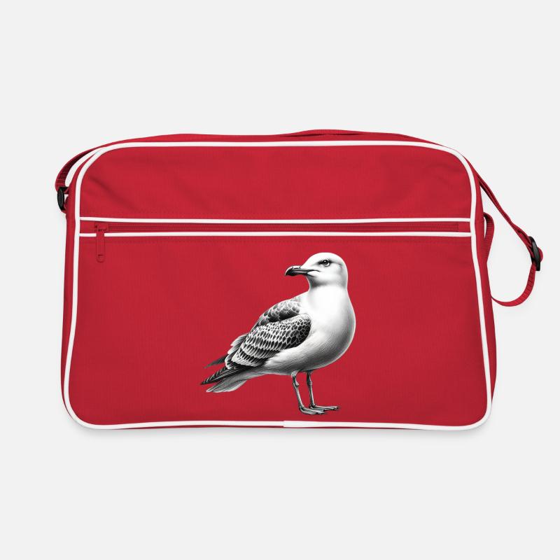 Möwe - Retro Tasche - Rot/Weiß