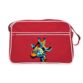 Giraffe Pop Art - Retro Bag - red/white - Front