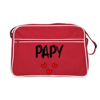 OPA. VATERTAG. FROHER VATERTAG. ICH LIEBE DICH. - Retro Tasche - Rot/Weiß - Vorne