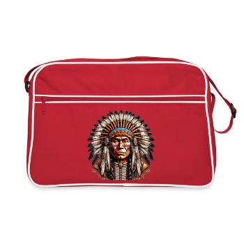 Amérindien Peau rouge d’Amérique - Sac Retro - rouge/blanc - Devant