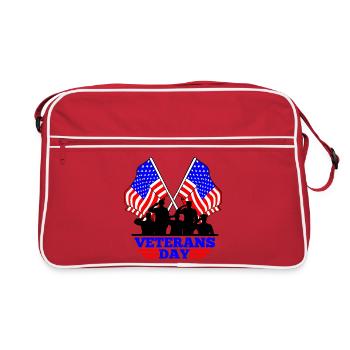 USA Flag Veterans Day Emblem - Retro Bag - red/white - Front
