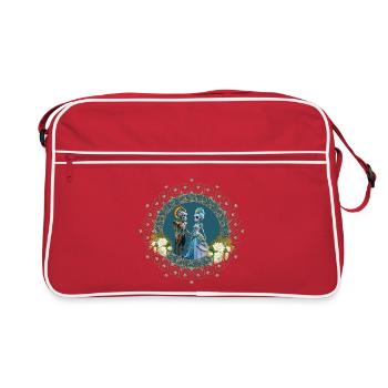 The cute skeleton couple in gothic style - Retro Bag - red/white - Front
