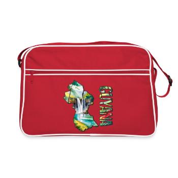 Carte à l’aquarelle de la Guyane - Sac Retro - rouge/blanc - Devant
