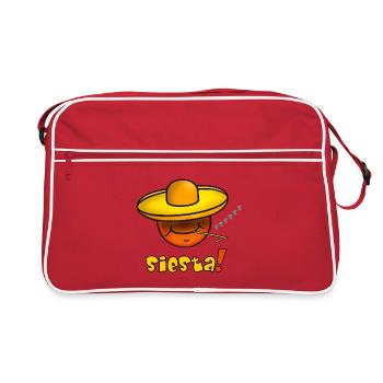 Siesta - Émoticône amusante avec chapeau sombrero - Sac Retro - rouge/blanc - Devant