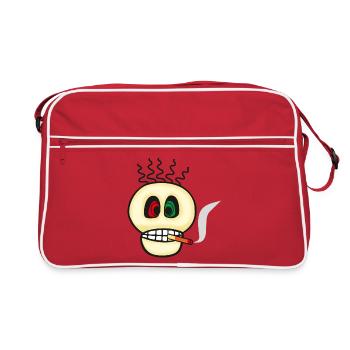 Fumer est toxique - Skull Emoticon - Sac Retro - rouge/blanc - Devant
