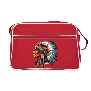 Amérindien Américain - Sac Retro - rouge/blanc - Devant