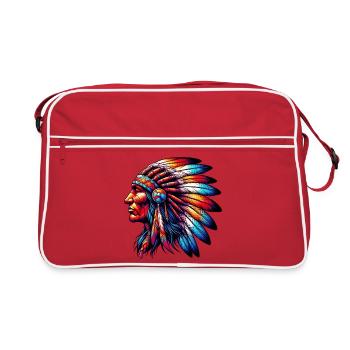 Amérindien Américain - Sac Retro - rouge/blanc - Devant