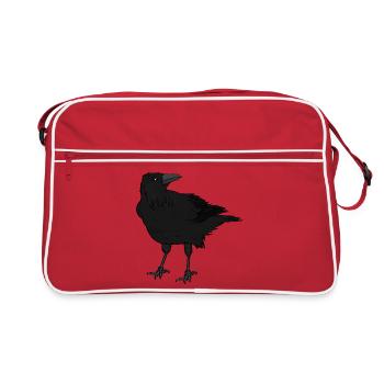 A crow - Retro Bag - red/white - Front