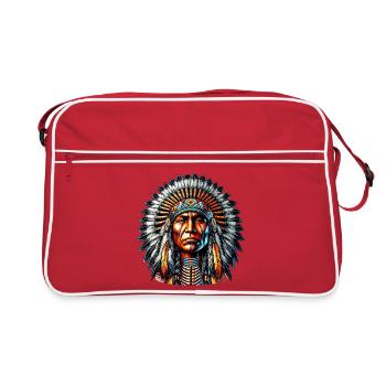 Amérindien Américain - Sac Retro - rouge/blanc - Devant