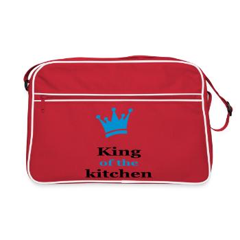 Tablier de cuisine pour homme - Sac Retro - rouge/blanc - Devant