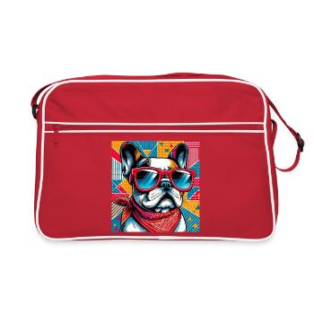 Chien bouledogue français - Sac Retro - rouge/blanc - Devant