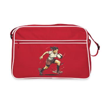 Joueuse de rugby - Sac Retro - rouge/blanc - Devant