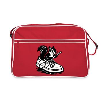 Squirrel in sneakers! - Retro Bag - red/white - Front