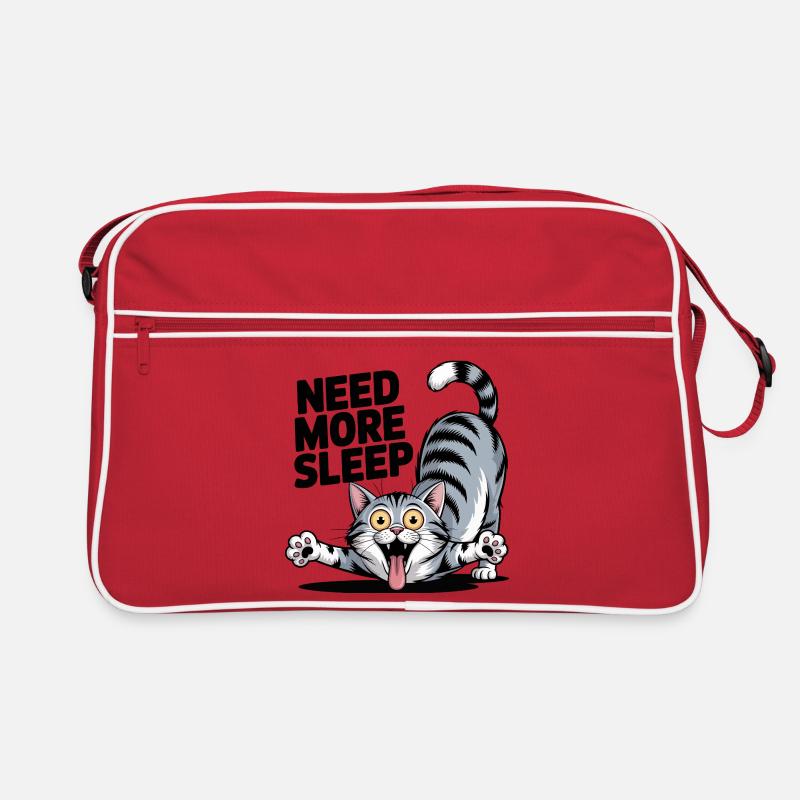 Need More Sleep Funny Cat Retro Bag