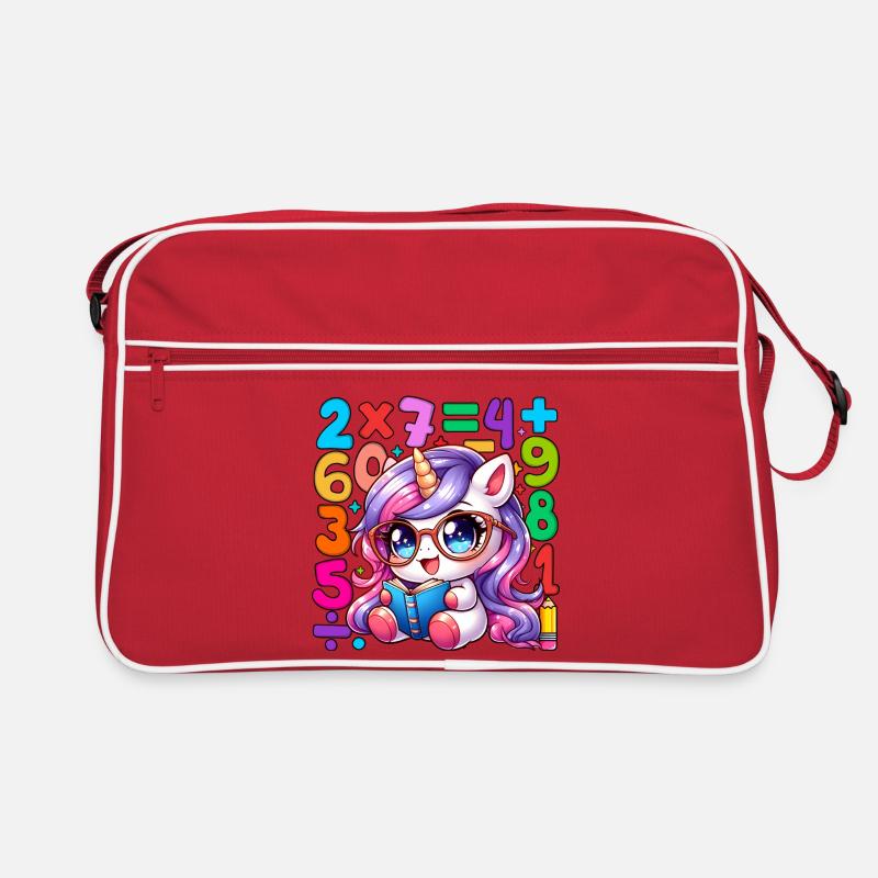 Number Day Whimsical Unicorn Math Learning Design Retro Bag