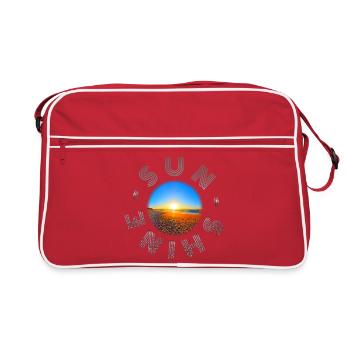 Sunset on the beach illustration - Retro Bag - red/white - Front
