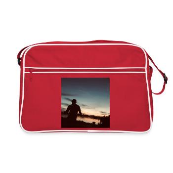 Paysage fluvial au coucher du soleil - Sac Retro - rouge/blanc - Devant
