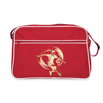 Volleyball Silhouette - Retro Tasche - Rot/Weiß - Vorne