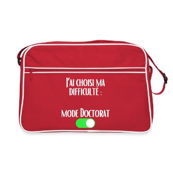 J'ai choisi ma difficulté Mode Doctorat activé - Sac Retro - rouge/blanc - Devant