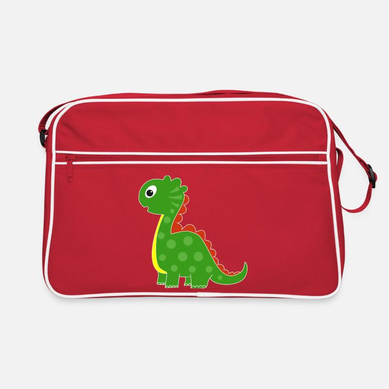 Green dino with bright dots Retro Bag