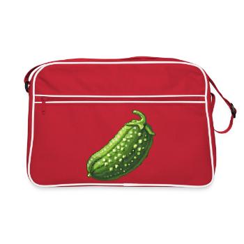 Pixel Cucumber Retro Green - Retro Bag - red/white - Front
