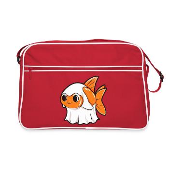 Poisson rouge Halloween fantôme - Sac Retro - rouge/blanc - Devant