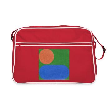 Orange Circle and Blue Rectangle - Retro Bag - red/white - Front