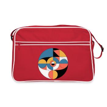 Abstract Geometric - Retro Bag - red/white - Front