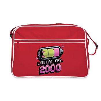 Y2K Retro – Low Battery Since 2000 - Retro Bag - red/white - Front